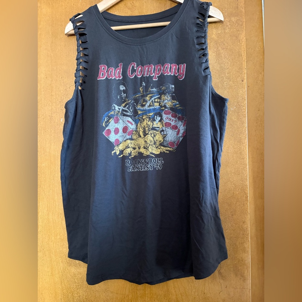 Torrid Bad Company Graphic Muscle Tee - Charcoal - Picture 4 of 6